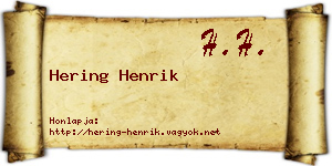 Hering Henrik névjegykártya